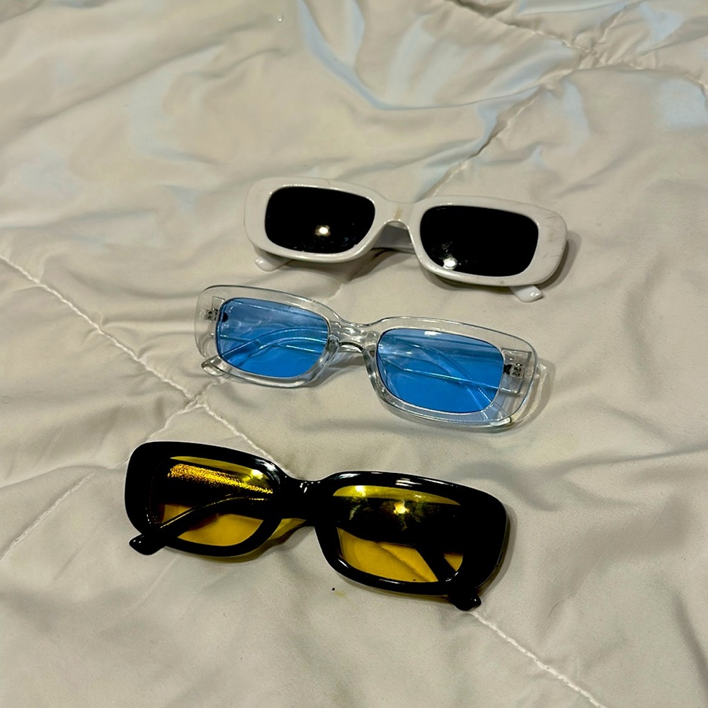 Set of three square sunglasses